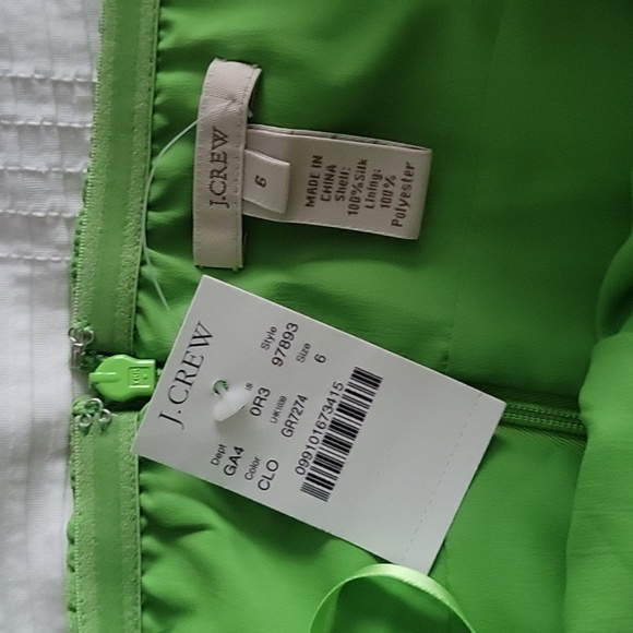 J. Crew Strapless Green Silk Dress Size 6 New With Tags - Picture 5 of 8